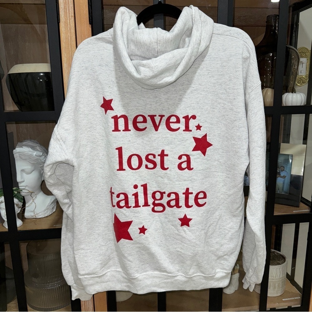 Never Lost A Tailgate Stars Hoodie Sweatshirt Pocket Riff Raff Game Day College — image 2 of 8